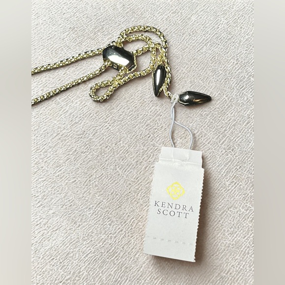 Kendra Scott Long Rose Quartz Statement Pendant Necklace NWT Gold Tone - Picture 5 of 6